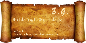 Belényi Gusztáv névjegykártya